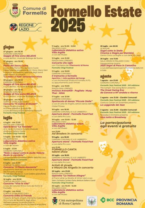 programma Formello estate 2025