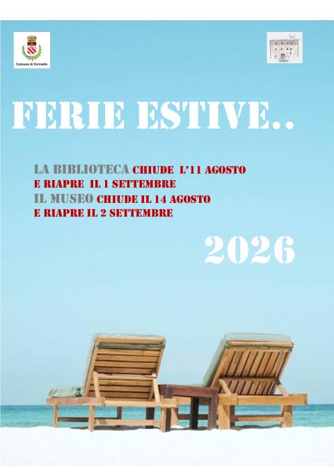 chiusura museo e biblioteca estate 2026